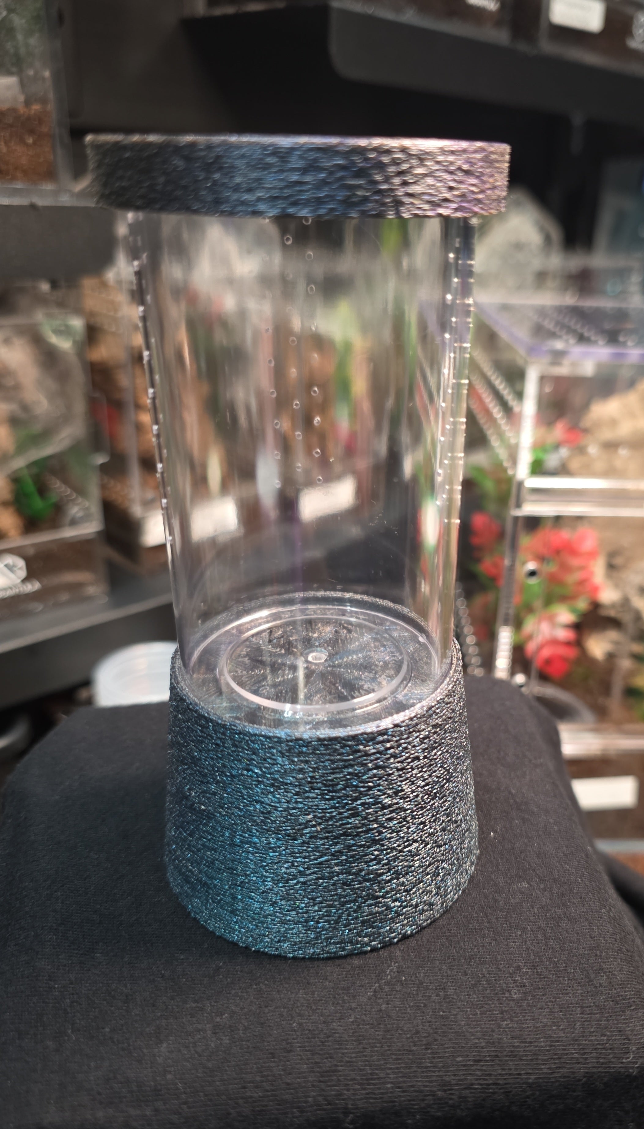 Vial enclosure with stand