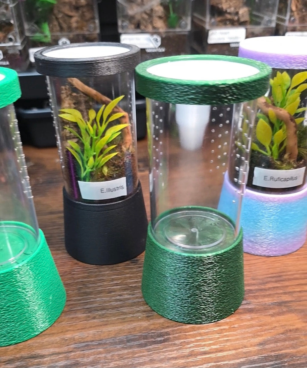 Vial enclosure with stand